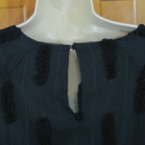 GiGiO Black Chiffon Textured Top ½ Sleeve Party Evening Oversized Large - Picture 7 of 11